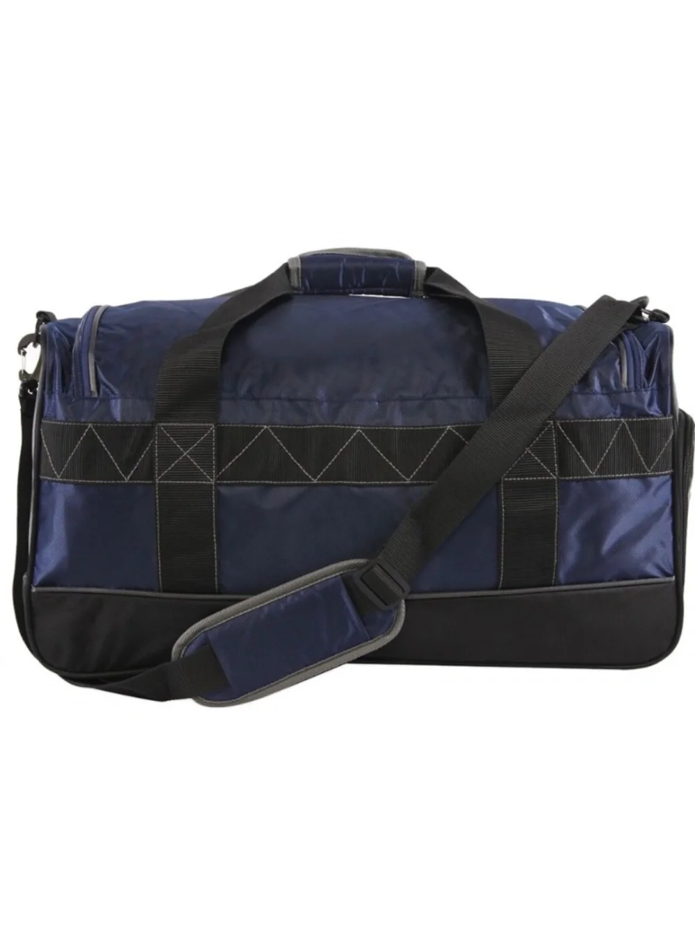 Nautical Dockside 22in Navy Duffle Bag w/Silver-tone Hardware - NEW